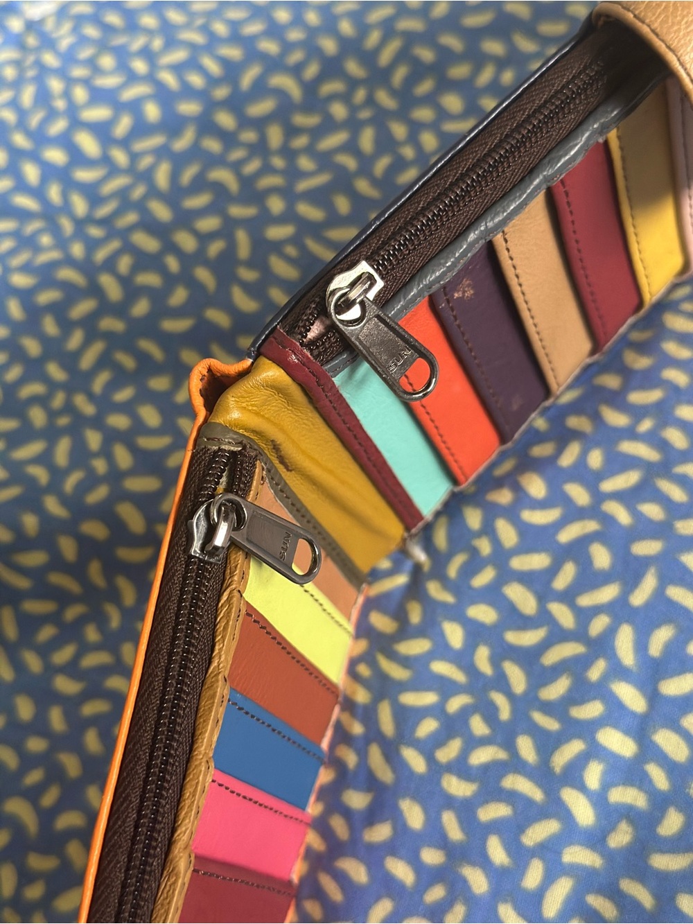 Soruka Genuine Leather Long Wallet with Colorful Compartments GUC - Picture 7 of 9